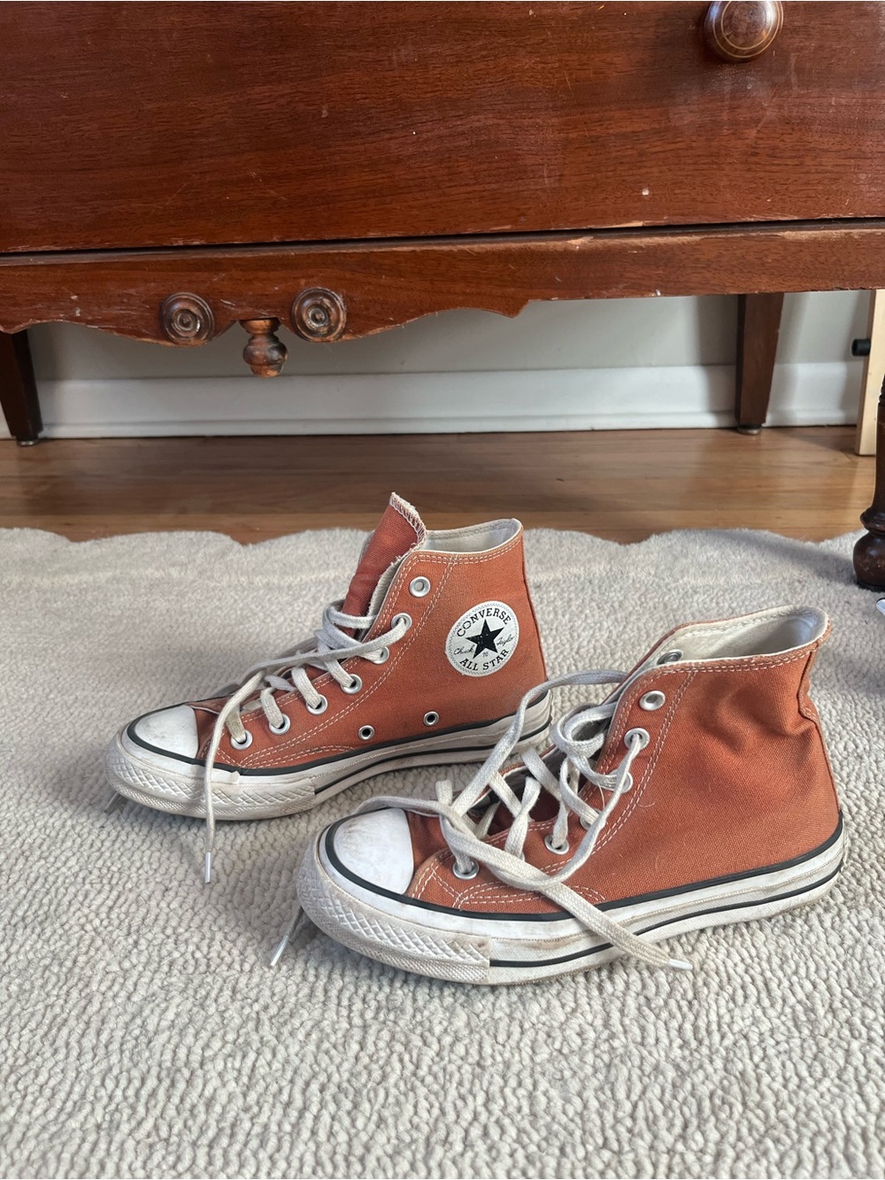 Converse Kids High Top Sneakers - Rust Orange Canvas